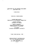 Candidates for the European Parliament, April-May 1979