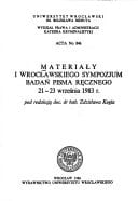 Acta Universitatis Wratislaviensis