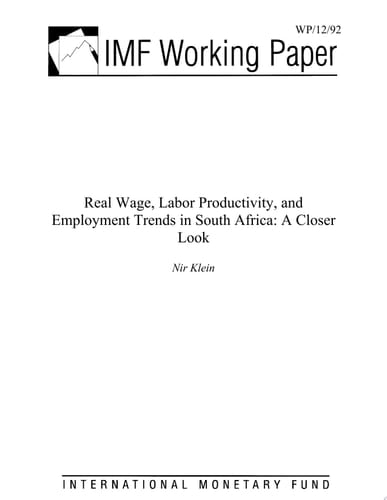 Real Wage, Labor Productivity, and Employment Trends in South Africa A Closer Look