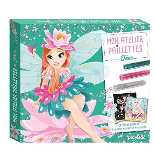 Mon atelier paillettes Fées Avec cartes et magnets à pailleter, à gratter, à colorier