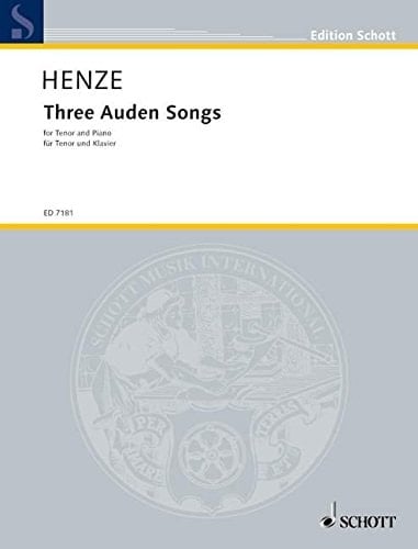 Three Auden Songs: for tenor and piano. tenor and piano. ténor.