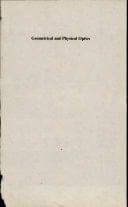 Geometrical and Physical Optics