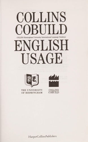Collins Cobuild English Usage (Collins Cobuild Usage)