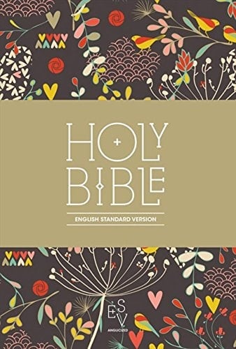 Holy Bible: English Standard Version (ESV) Anglicised Compact Edition Printed Cloth: Hearts and Flowers Design
