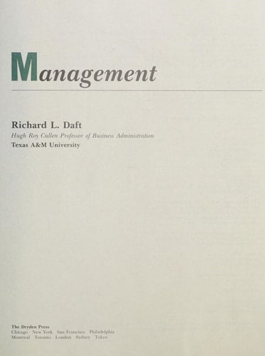 Management (The Dryden Press series in management)