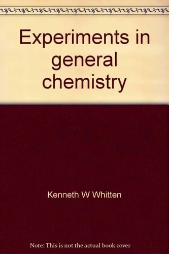 Experiments in general chemistry (Saunders golden sunburst series)