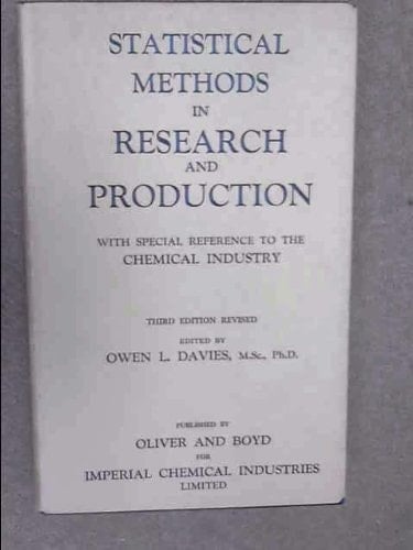 Statistical methods in research and production,: With special reference to the chemical industry