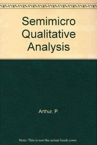 Semimicro Qualitative Analysis
