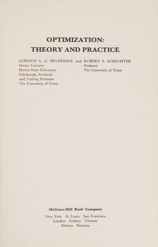 Optimization: Theory and Practice (Chemical Engineering)