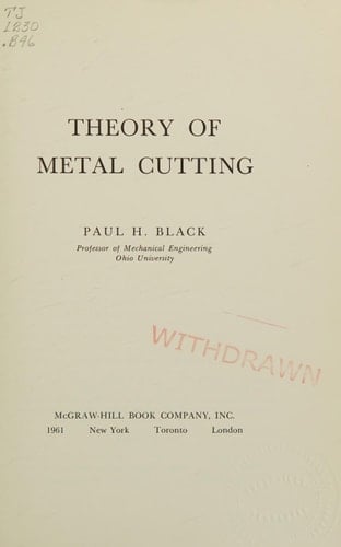 Theory of Metal Cutting