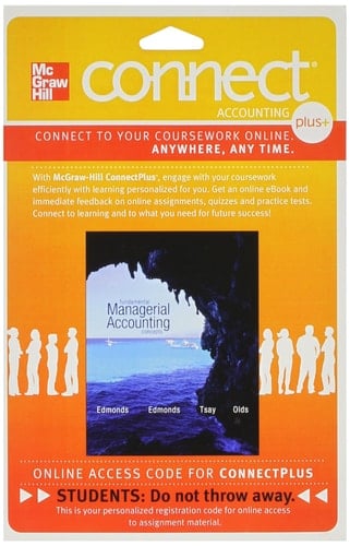 Connect 1-Semester Access Card for Fundamental Managerial Accounting Concepts