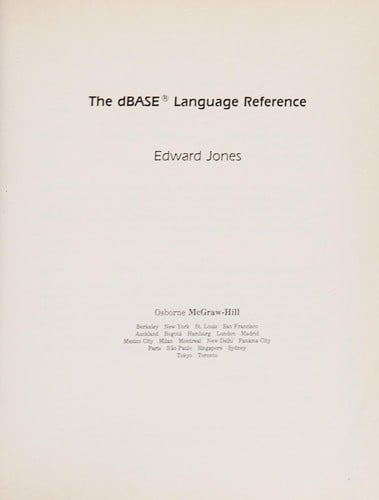 The dBASE Language Reference