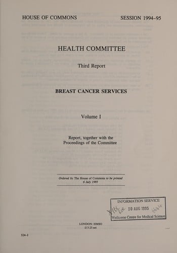 Breast Cancer Services (House of Commons Papers)