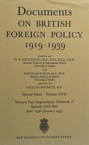 Documents on British Foreign Policy, 1919-1939 Second series (1929-1938)