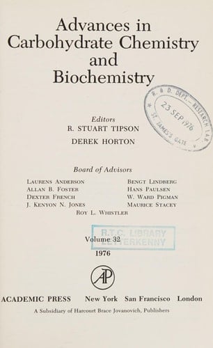 Advances in Carbohydrate Chemistry and Biochemistry, Vol. 32