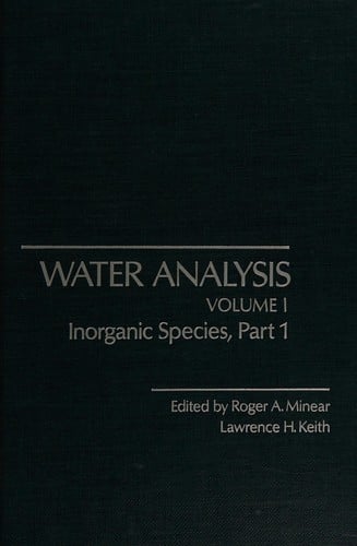Water Analysis: Inorganic Species, Part 1