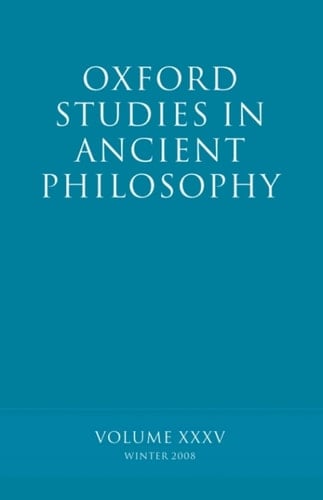 Oxford Studies in Ancient Philosophy: Volume 35