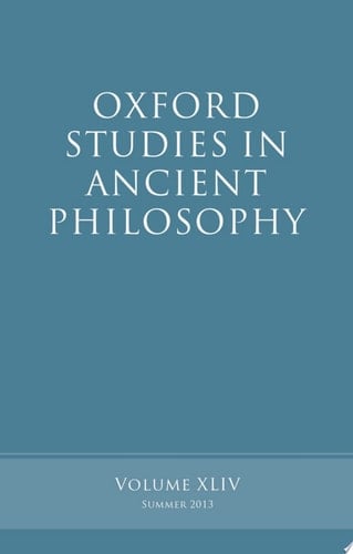 Oxford Studies in Ancient Philosophy, Volume 44