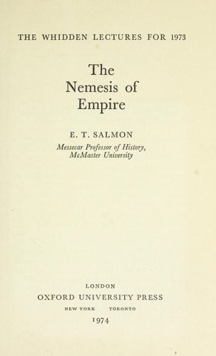 The nemesis of empire (The Whidden lectures for 1973)