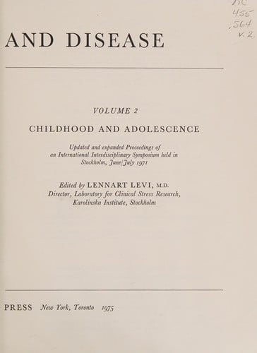 Society, Stress and Disease: Volume 2: Childhood and Adolescence