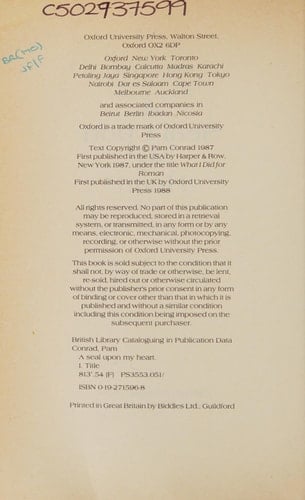 A Seal Upon My Heart