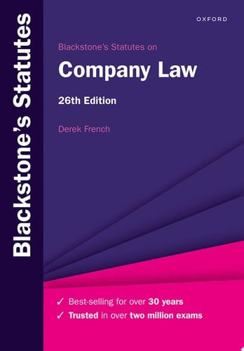 Blackstone's Statutes on Company Law (Blackstone's Statute Series)