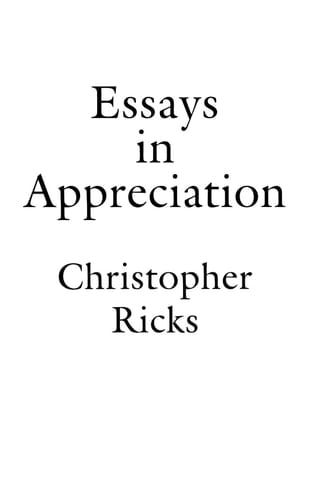 Essays in Appreciation