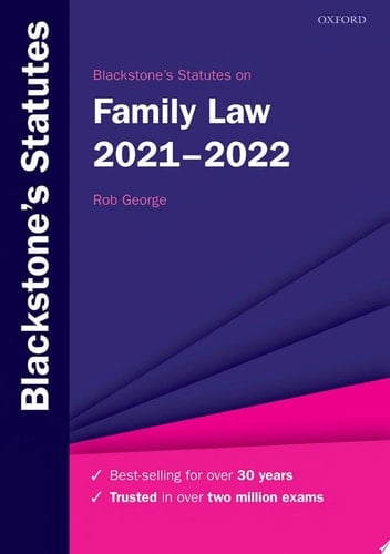 Blackstone's Statutes on Family Law 2021-2022 (Blackstone's Statute Series)
