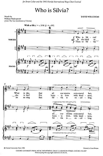 Who is Silvia?: [upper voices and piano] (Oxford upper-voice music)