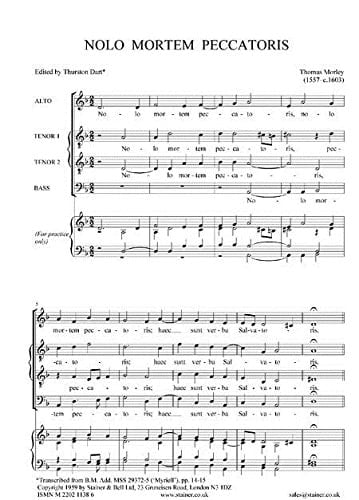 Nolo mortem peccatoris (Tudor Church Music, TCM13 (rev.))