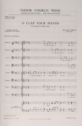 O clap your hands (Tudor Church Music)