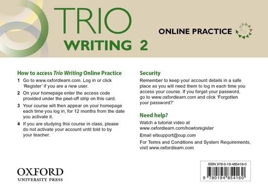 Trio Writing: Level 2: Online Practice Student Access Card: Building Better Writers...From The Beginning (Trio Writing)