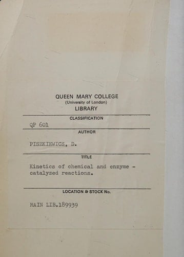 Kinetics of Chemical and Enzyme-Catalyzed Reactions