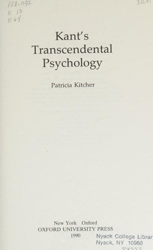 Kant's Transcendental Psychology
