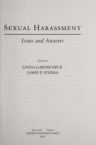 Sexual Harassment: Issues and Answers