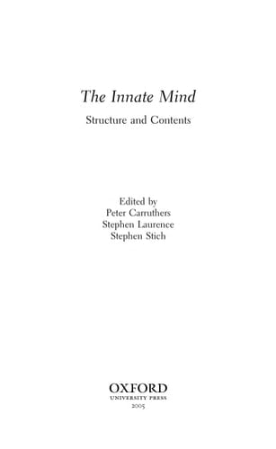 Innate Mind : Structure and Contents