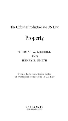 The Oxford Introductions to U.S. Law: Property