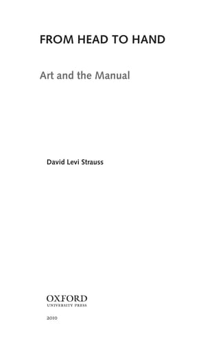 From Head to Hand: Art and the Manual