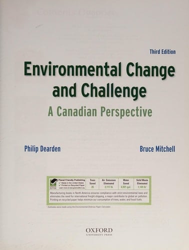 Environmental Change and Challenge: A Canadian Perspective