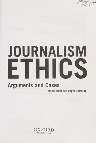 Journalism Ethics: Arguments and Cases