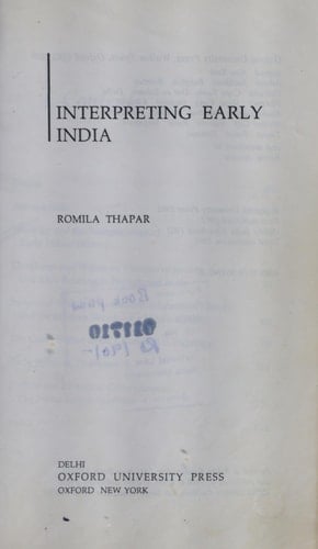 Interpreting Early India (Oxford India Paperbacks)