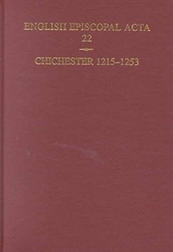 English Episcopal Acta 22: Chichester 1215-1253