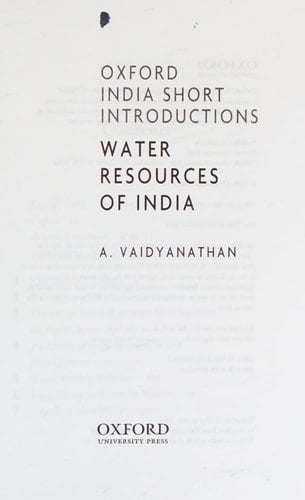 Water Resources of India: Oxford India Short Introductions (Oxford India Short Introductions Series)