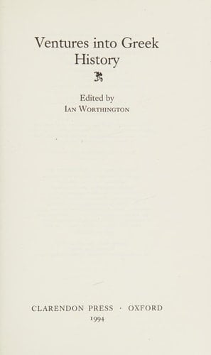 Ventures into Greek History