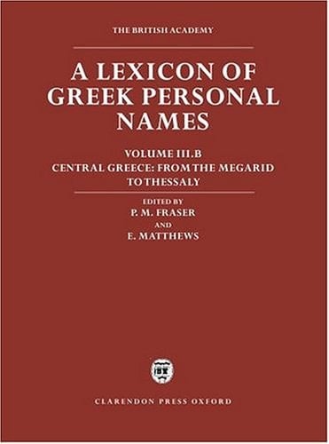 A Lexicon of Greek Personal Names