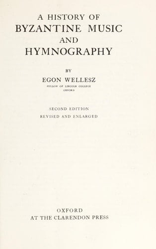 History of Byzantine Music and Hymnography