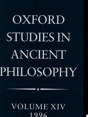 Oxford Studies in Ancient Philosophy: Volume XIV: 1996 (Oxford Studies in Ancient Philosophy, 14)