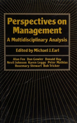 Perspectives on Management: A Multidisciplinary Analysis