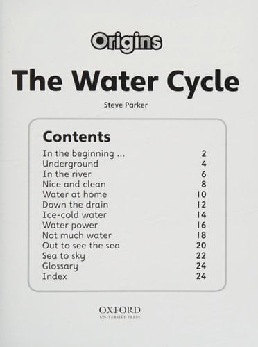 Project X Origins: Purple Book Band, Oxford Level 8: Water: The Water Cycle