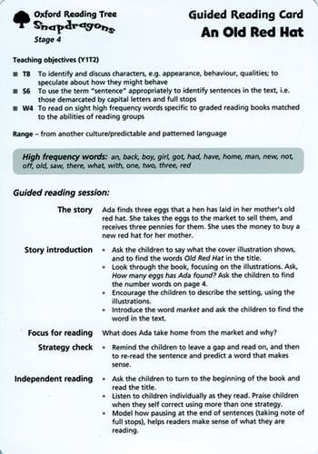 Oxford Reading Tree: Stage 4: Snapdragons: Guided Reading Cards (6 Per Pack)